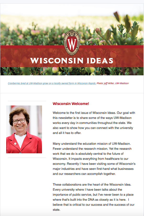 New E Newsletter Highlights Partnerships Across State Office Of The Chancellor Uw Madison