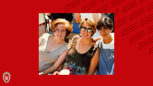 A photograph of Chancellor Mnookin with two college friends.